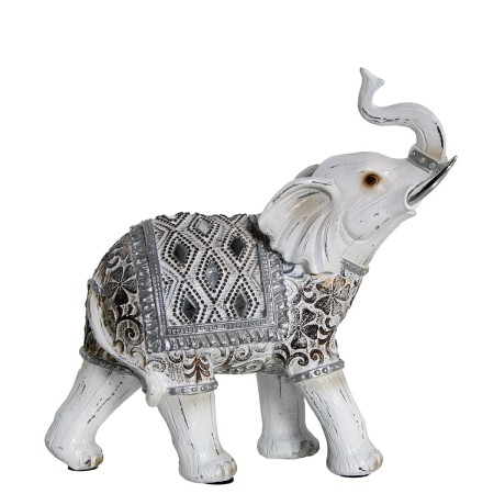 Statua Decorativa Alexandra House Living Bianco Plastica Elefante 10 x 22 x 21 cm di Alexandra House Living, Oggetti da colle...