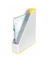 Porta-revistas Leitz Amarelo Branco A4 poliestireno 7,3 x 31,8 x 27,2 cm | Tienda24 Tienda24.eu