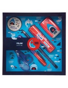 Set di Cancelleria Milan Edition Box 6 Pezzi Azzurro Rosso da Milan, Set Scolastici - Ref: S8412886, Precio: €13.24, Descuent...