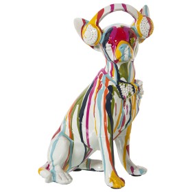 Figura Decorativa Alexandra House Living Multicolor Plástico Perro Auriculares Pintura 14 x 26 x 19 cm de Alexandra House Liv...