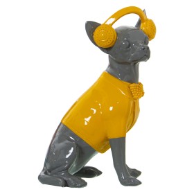 Deko-Figur Alexandra House Living Gelb Grau Kunststoff Hund Kopfhörer 14 x 26 x 19 cm von Alexandra House Living, Sammlerstüc...