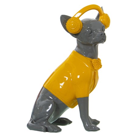 Figura Decorativa Alexandra House Living Amarillo Gris Plástico Perro Auriculares 14 x 26 x 19 cm de Alexandra House Living, ...