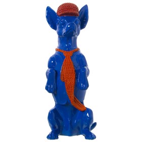 Figura Decorativa Alexandra House Living Azul Laranja Plástico Cão Gravata 13 x 16 x 30 cm de Alexandra House Living, Colecio...