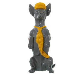 Figura Decorativa Alexandra House Living Amarelo Cinzento Plástico Cão Gravata 12 x 16 x 30 cm de Alexandra House Living, Col...