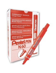 Marqueur permanent Pentel N60 Rouge 12 Pièces de Pentel, Marqueurs indélébiles & Stylos-marqueurs - Ref: S8414986, Precio: 17...