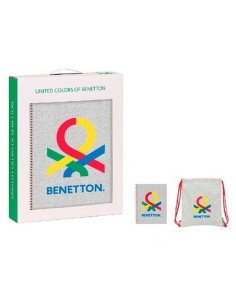 Papierwaren-Set Benetton Silver Silberfarben A4 3 Stücke | Tienda24 Tienda24.eu