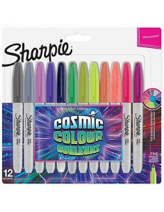 Permanent marker Sharpie Green Purple Orange (12 Units) | Tienda24 Tienda24.eu