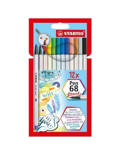 Set di Pennarelli Stabilo Pen 68 Brush 12 Pezzi Multicolore da Stabilo, Penne a punta porosa - Ref: S8417611, Precio: €19.65,...