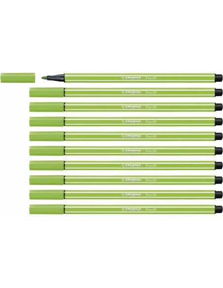 Pennarelli Stabilo Pen 68 Verde Chiaro (10 Pezzi) da Stabilo, Penne a punta porosa - Ref: S8417632, Precio: 11,85 €, Descuent...