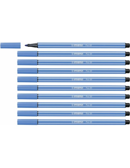 Feutres Stabilo Pen 68 Bleu foncé (10 Pièces) | Tienda24 Tienda24.eu