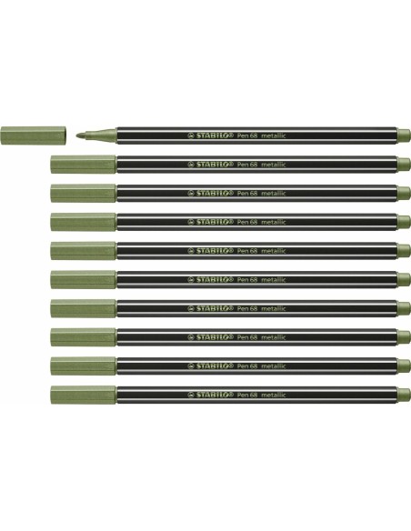 Rotuladores Stabilo Pen 68 metallic Leaf Verde (10 Peças) | Tienda24 Tienda24.eu