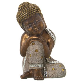 Deko-Figur Alexandra House Living Weiß Gold Kunststoff Buddha 15 x 16 x 24 cm von Alexandra House Living, Sammlerstücke - Ref...