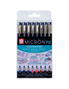 Set di Pennarelli Talens Sakura Pigma Micron PN 8 Pezzi Multicolore da Talens Sakura, Penne a punta porosa - Ref: S8418309, P...