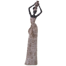 Figura Decorativa Alexandra House Living Castanho Plástico Africana 9 x 12 x 42 cm de Alexandra House Living, Colecionáveis -...