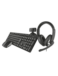 Tastatur mit Drahtloser Maus Ewent EW3281 Schwarz Qwerty Spanisch QWERTY | Tienda24 Tienda24.eu