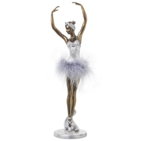 Decorative Figure Alexandra House Living White Silver Acrylic Plastic Melamin Ballerina 9 x 8 x 33 cm by Alexandra House Livi...