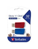 Pendrive Verbatim Store 'n' Click 2 Pieces Blue Multicolour 32 GB | Tienda24 Tienda24.eu