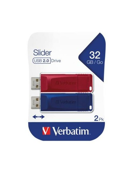 Pendrive Verbatim Slider 2 Pièces Multicouleur 32 GB | Tienda24 Tienda24.eu