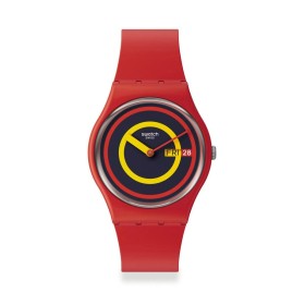 Men's Watch Swatch CONCENTRIC RED (Ø 34 mm) by Swatch, Wrist Watches - Ref: S7262975, Price: 107,28 €, Discount: %