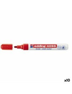 Pennarelli a gesso liquido Edding 4095 Rosso (10 Unità) da Edding, Marcatori cancellabili a secco e liquidi - Ref: S8421299, ...