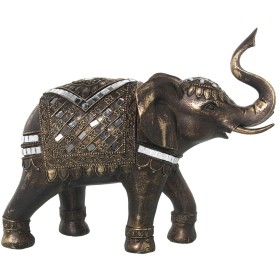 Figura Decorativa Alexandra House Living Dourado Plástico Elefante 13 x 28 x 23 cm de Alexandra House Living, Colecionáveis -...