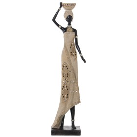 Figura Decorativa Alexandra House Living Beige Plástico Africana 15 x 19 x 63 cm de Alexandra House Living, Coleccionables - ...