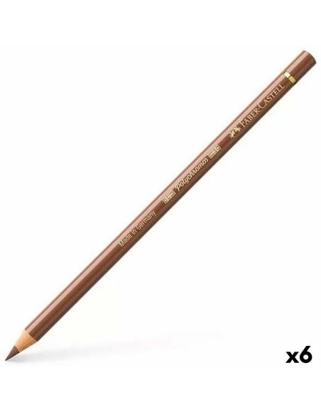 Colouring pencils Faber-Castell Polychromos Brown 6 Pieces | Tienda24 Tienda24.eu