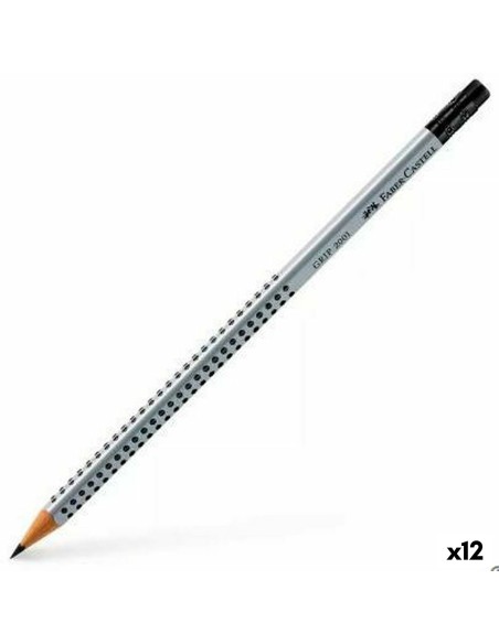 Crayon avec Gomme Faber-Castell Grip 2001 Écologique Gris B (12 Unités) | Tienda24 Tienda24.eu