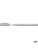 Rotulador permanente Faber-Castell Broadpen Pastel Gris (10 Unidades) | Tienda24 Tienda24.eu