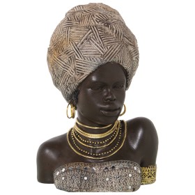 Bust Alexandra House Living Beige Plastic African Woman 25 x 21 x 35 cm by Alexandra House Living, Sculptures - Ref: D1623050...