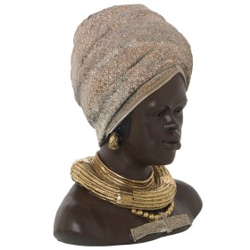 Bust Alexandra House Living Beige Plastic African Woman 21 x 29 x 34 cm by Alexandra House Living, Sculptures - Ref: D1623051...