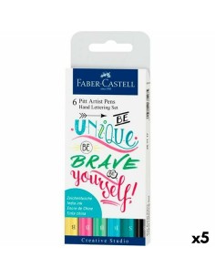 Set di Pennarelli Faber-Castell Pitt Artist Calligrafia Confezione Torta (5 Unità) da Faber-Castell, Penne a punta porosa - R...