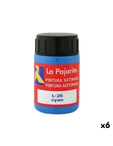 Tempera La Pajarita Cyan L-26 6 Stücke Schulisch Satin Blau | Tienda24 Tienda24.eu