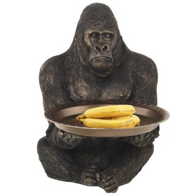 Statua Decorativa Alexandra House Living Dorato Plastica Gorilla 38 x 55 x 47 cm Vassoio di Alexandra House Living, Oggetti d...