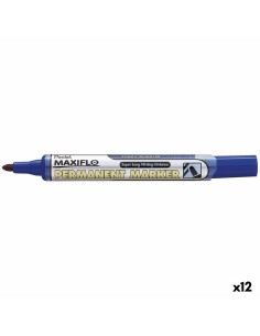 Marcatore permanente Pentel Maxiflo NLF50 Azzurro 12 Pezzi (12 Unità) da Pentel, Pennarelli indelebili e marcatori - Ref: S84...