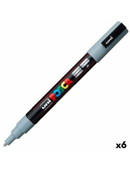 Rotulador POSCA PC-3M Cinzento (6 Unidades) | Tienda24 Tienda24.eu