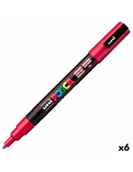 Pennarello POSCA PC-3M Rosso Scuro (6 Unità) da POSCA, Penne a punta porosa - Ref: S8422605, Precio: €19.76, Descuento: %