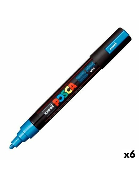 Feutres POSCA PC-5M Bleu (6 Unités) | Tienda24 Tienda24.eu