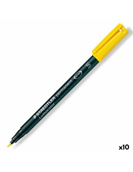 Permanent marker Staedtler Lumocolor 313-1 S Yellow (10 Units) | Tienda24 Tienda24.eu