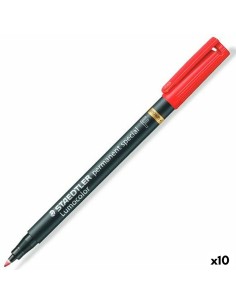 Marcatore permanente Staedtler Lumocolor Rosso 10 Unità da Staedtler, Pennarelli indelebili e marcatori - Ref: S8422876, Prec...