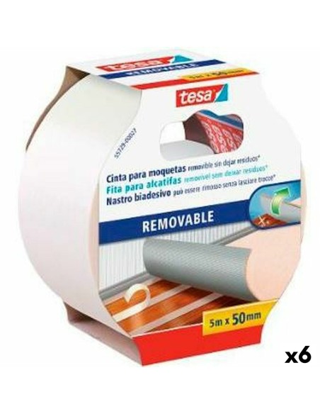 Double Sided Tape TESA Carpet Self-adhesives White 50 mm x 5 m (6 Units) | Tienda24 Tienda24.eu