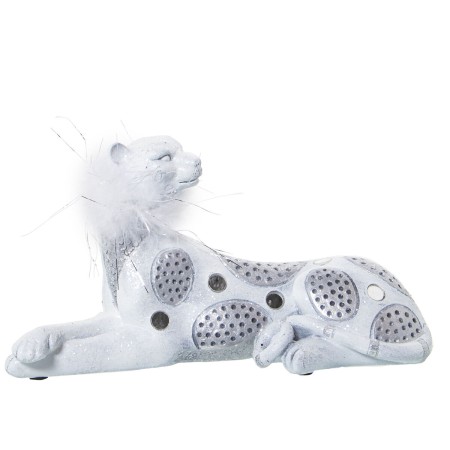 Figura Decorativa Alexandra House Living Blanco Acrílico Plástico Melamina Leopardo 23 x 9 x 12 cm de Alexandra House Living,...