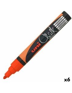 Pennarelli a gesso liquido Uni-Ball PWE-5M Fluor Arancio (6 Unità) da Uni-Ball, Marcatori cancellabili a secco e liquidi - Re...