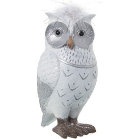 Figurine Décorative Alexandra House Living Blanc Argenté Acrylique Plastique Mélamine Hibou de Alexandra House Living, Pièces...