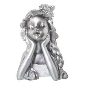 Figura Decorativa Alexandra House Living Prateado Plástico Menina 18 x 18 x 26 cm de Alexandra House Living, Colecionáveis - ...