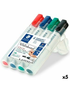 Set di Pennarelli Staedtler Lumocolor Lavagna bianca 4 Pezzi Multicolore (5 Unità) da Staedtler, Marcatori cancellabili a sec...