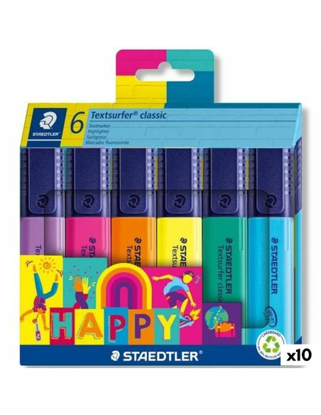 Fluoreszenzmarker-Set Staedtler Textsurfer Classic Happy Line (10 Stück) | Tienda24 Tienda24.eu