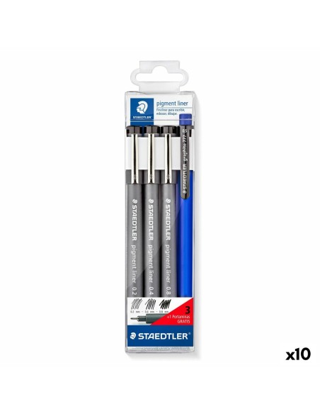 Marker-Set Staedtler Schwarz (10 Stück) | Tienda24 Tienda24.eu