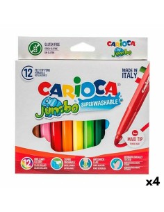 Set of Felt Tip Pens Carioca Jumbo 12 Pieces Multicolour (12 Pieces) (4 Units) by Carioca, Fineliners - Ref: S8424136, Price:...