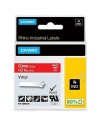 Laminated Tape for Labelling Machines Rhino Dymo ID1-12 12 x 5,5 mm Red White Stick Self-adhesives (5 Units) | Tienda24 Tienda24.eu